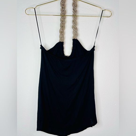 Spense Black Blouse with Chain Halter Top - Picture 6 of 16